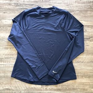 Nike Dri Fit UV  Victory LS Top Navy Large